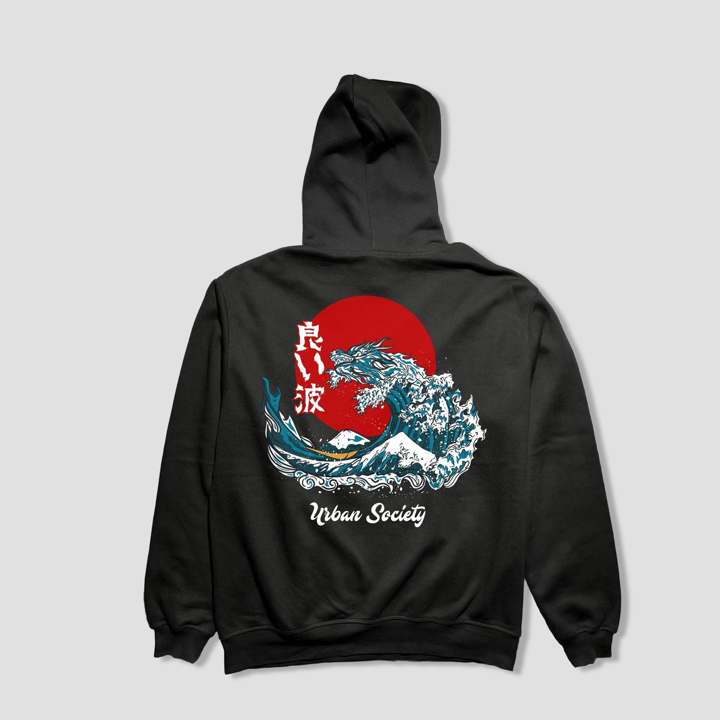 Streetwear Tops BLACK / S Dragon Wave Hoodie